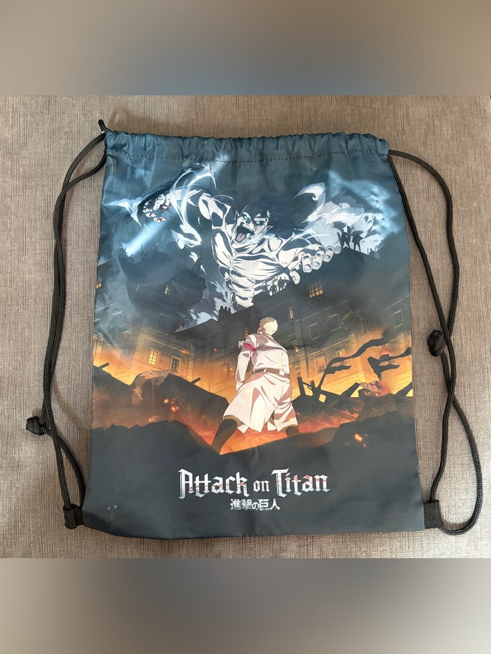 Attack on Titan (AOT) Graphic Drawstring Bag - Blue